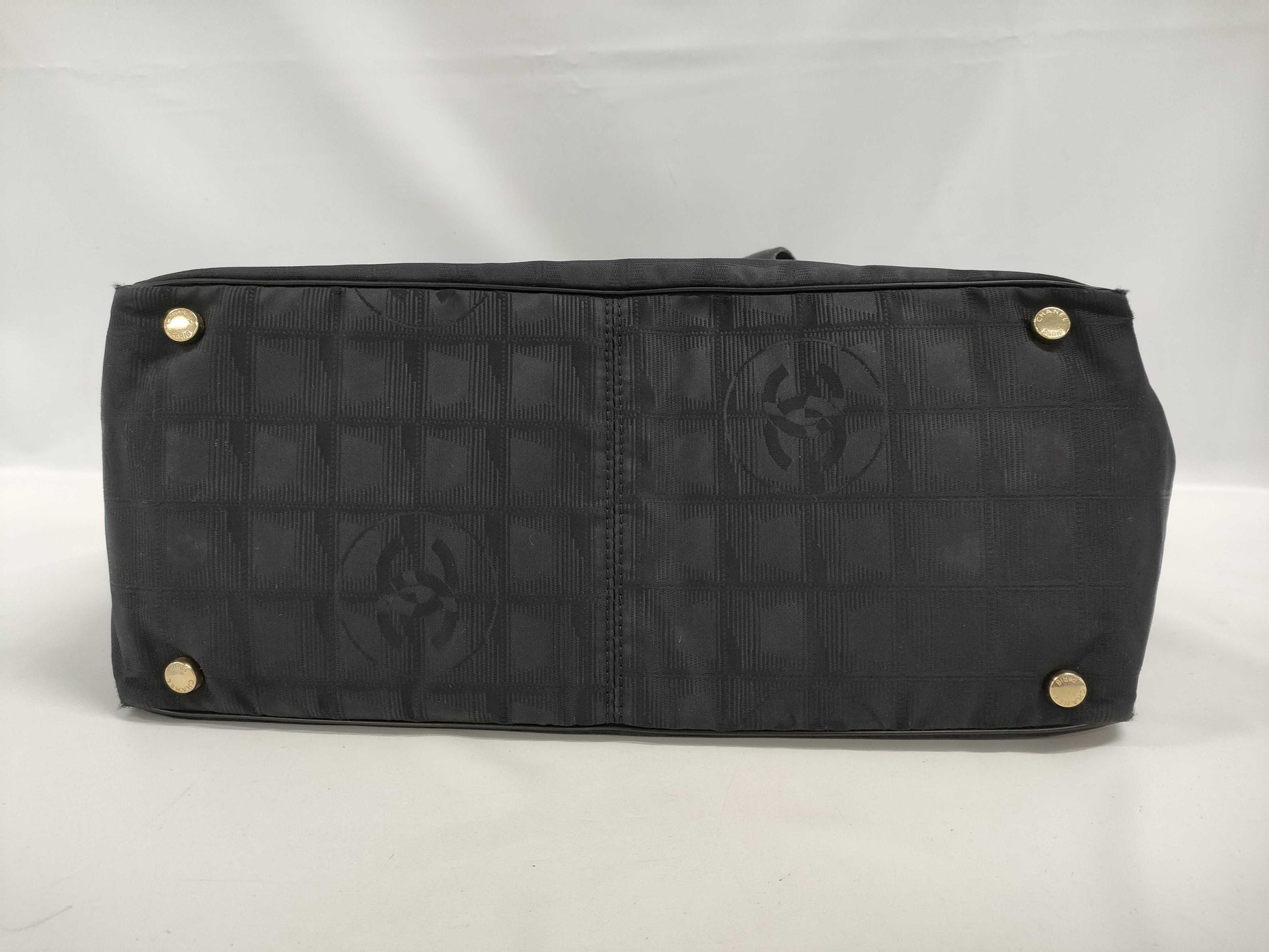 CHANEL New Travel Line MM Nylon and Leather Tote Bag Black