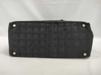 CHANEL New Travel Line MM Nylon and Leather Tote Bag Black