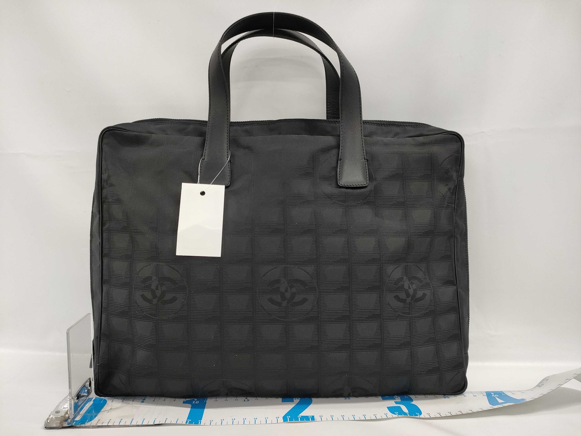 CHANEL New Travel Line Nylon x Leather Business Bag Black Tote Bag