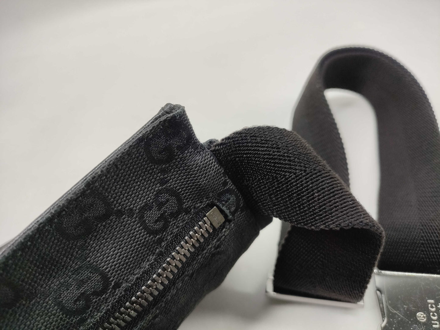 GUCCI GG Canvas 28566 Body Bag Black Shoulder Bag