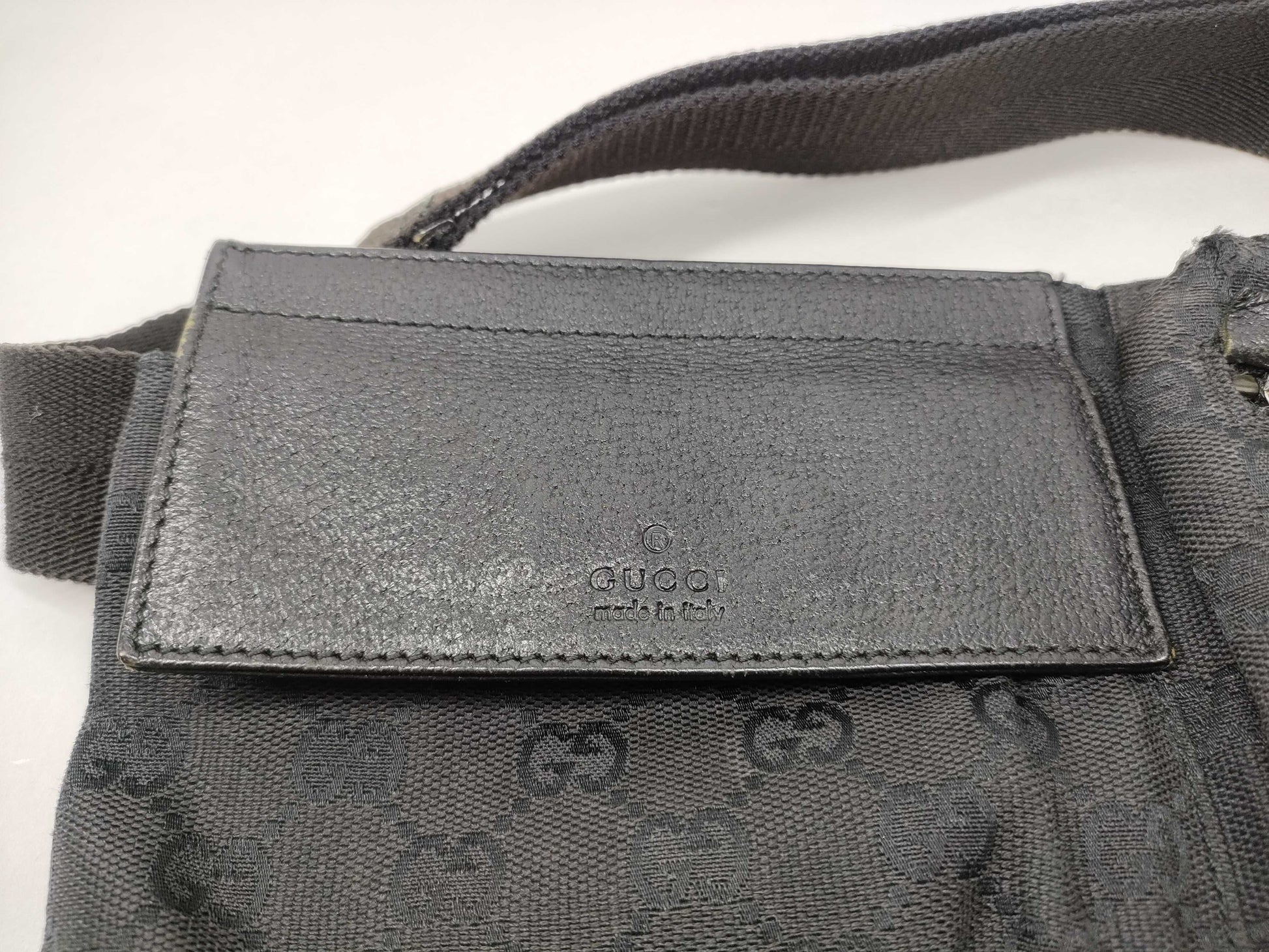 GUCCI GG Canvas 28566 Body Bag Black Shoulder Bag