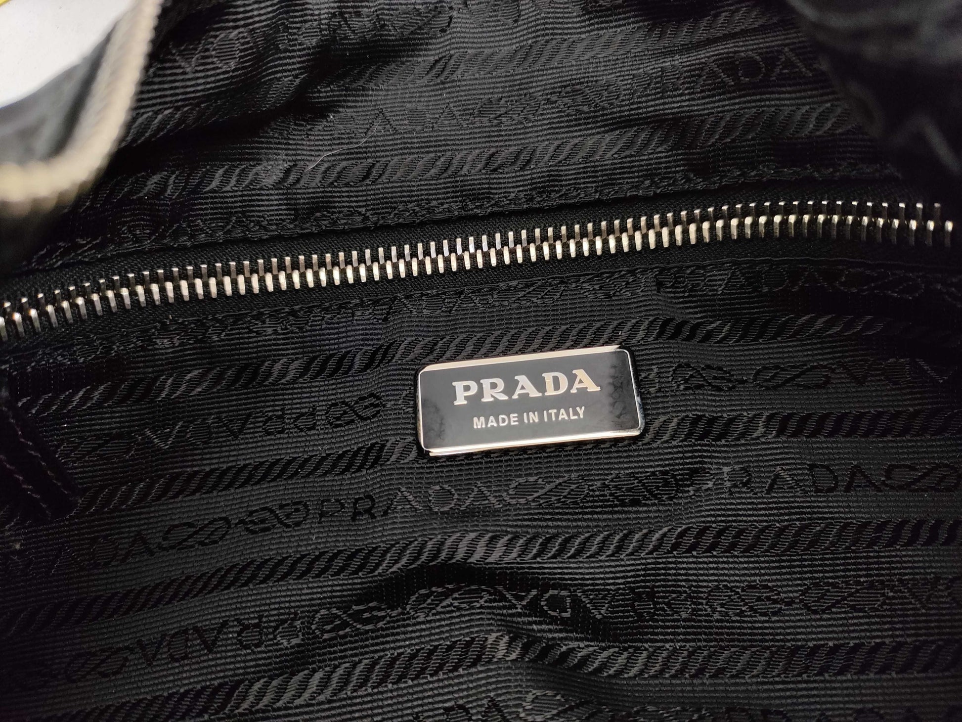 PRADA nylon one-shoulder shoulder bag with leather handles