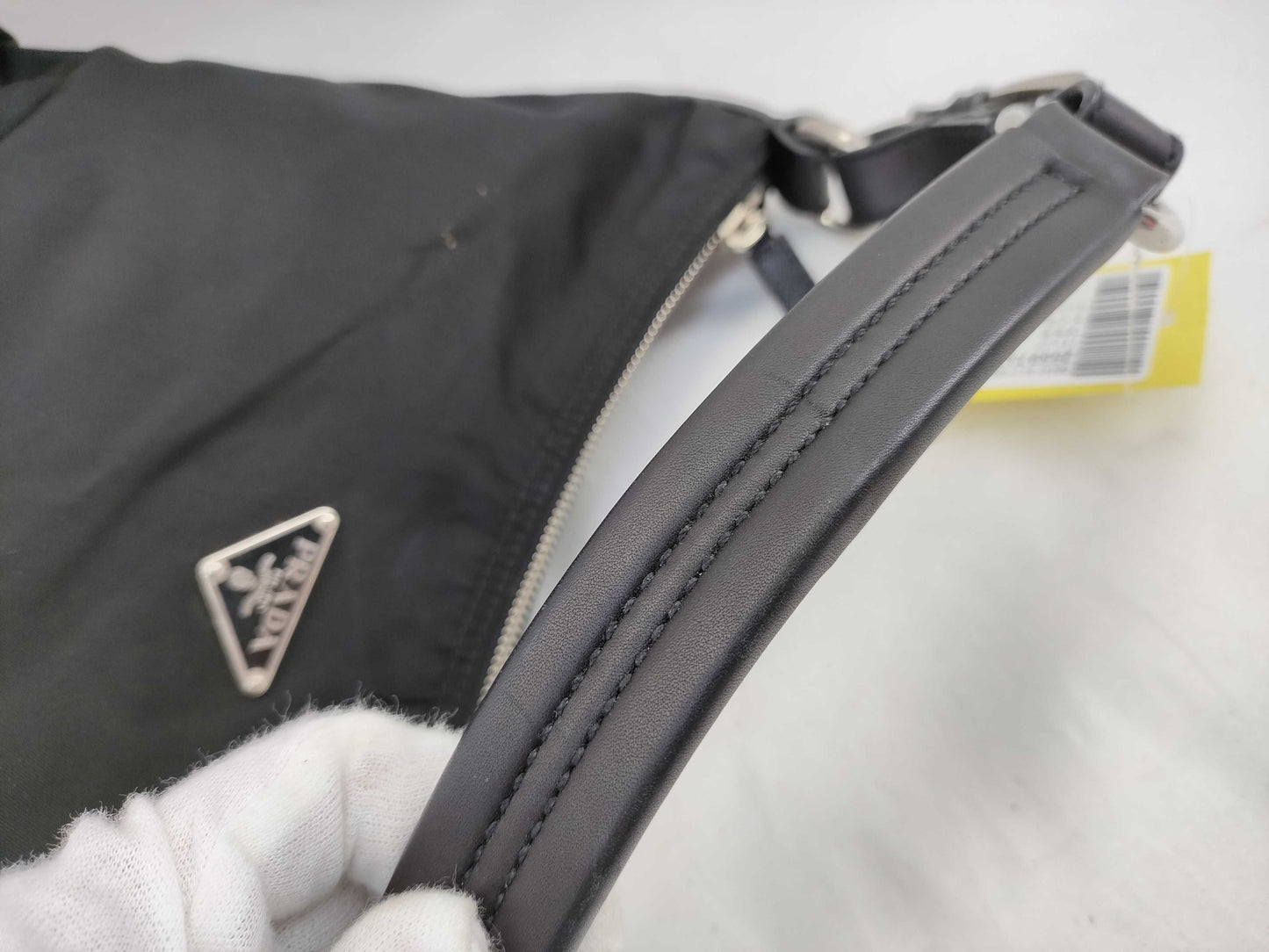 PRADA nylon one-shoulder shoulder bag with leather handles