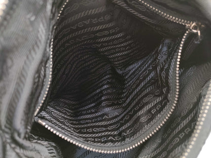 PRADA nylon one-shoulder shoulder bag with leather handles