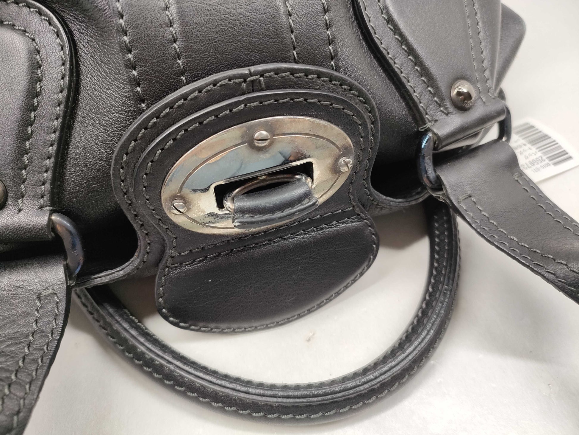 TODS Leather Turnlock Tote Bag