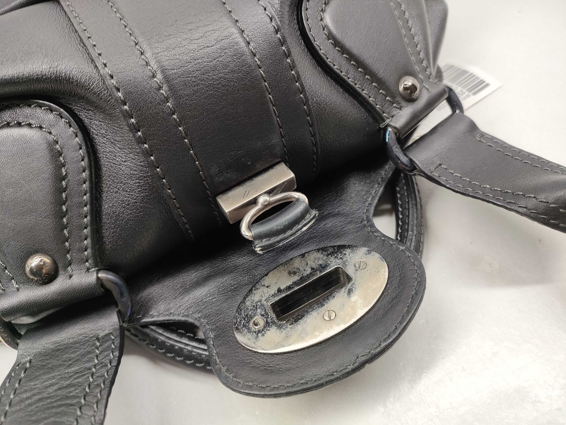 TODS Leather Turnlock Tote Bag