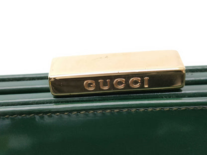GUCCI Bamboo 000 781 0295 Enamel Handbag