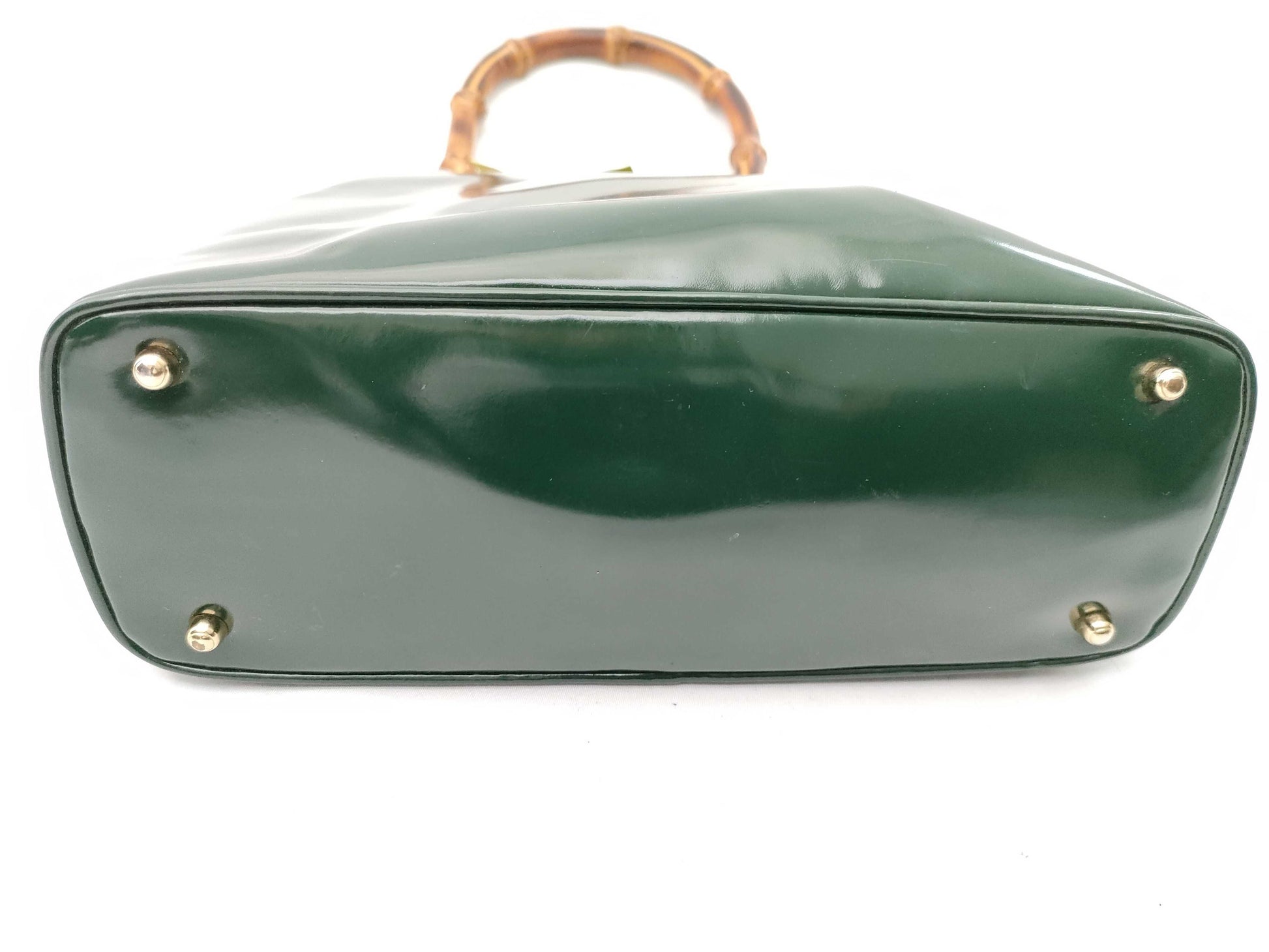 GUCCI Bamboo 000 781 0295 Enamel Handbag
