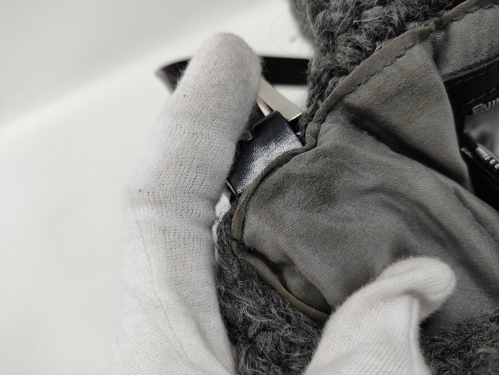 FENDI Mamma Bucket Wool Handbag