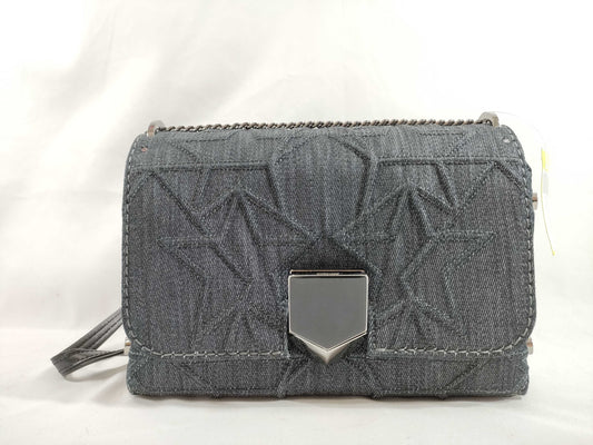 JIMMY CHOO denim chain shoulder bag