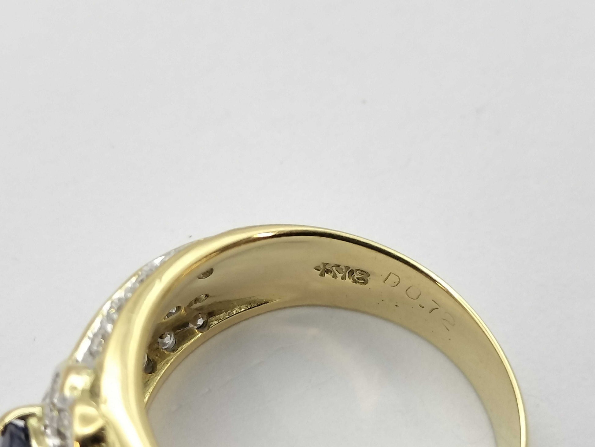 S0.88ct/0.20ct D0.70ct K18 6.6g Ring 