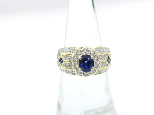 S0.88ct/0.20ct D0.70ct K18 6.6g Ring 