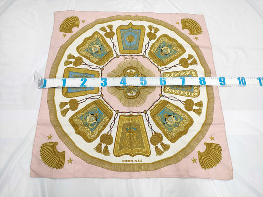 HERMES Carre Carre 90 Pink Scarf 