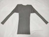 ISSEY MIYAKE Pleated Crew Neck Long Sleeve Solid Top