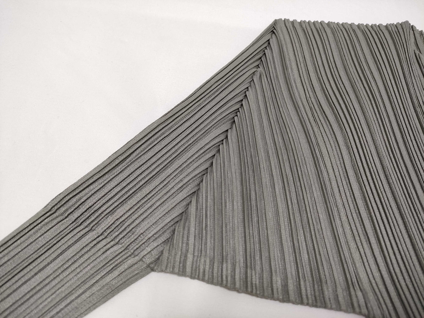 ISSEY MIYAKE Pleated Crew Neck Long Sleeve Solid Top