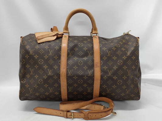 LOUIS VUITTON Monogram Keepall Bandouliere 50 Boston Bag