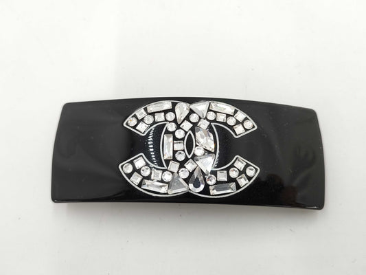 CHANEL 09 A Coco Mark Rhinestone Barrette Hair Accessory