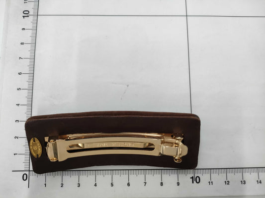 CHANEL Turnlock Suede Barrette Hair Accessory