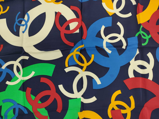 CHANEL Coco Mark Multicolor Scarf 