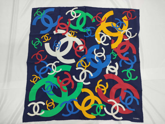 CHANEL Coco Mark Multicolor Scarf 