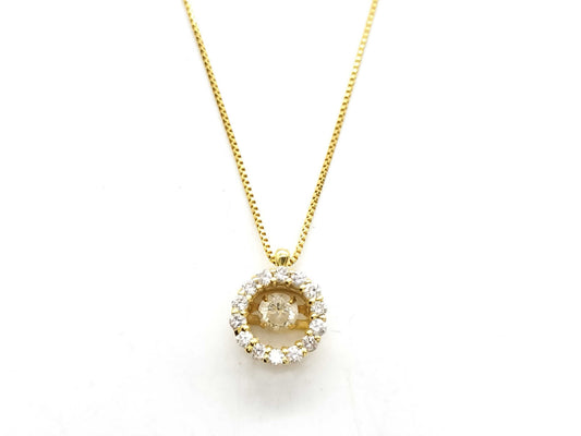 D 0.15ct/0.18ct K18 2.1g Necklace 