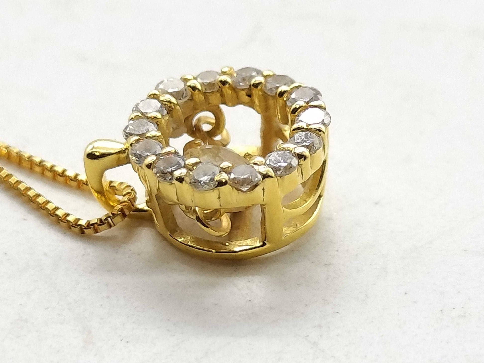 D 0.15ct/0.18ct K18 2.1g Necklace 