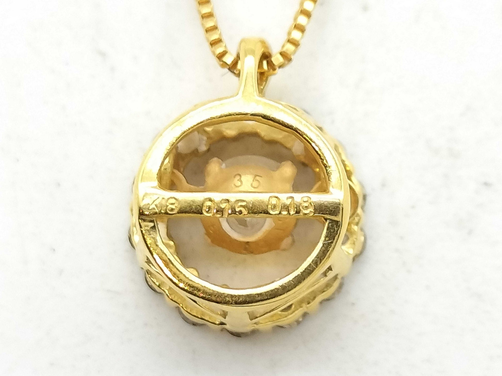 D 0.15ct/0.18ct K18 2.1g Necklace 