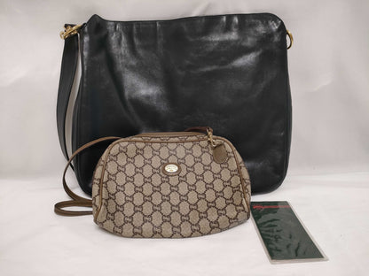 GUCCI GG Canvas Gucci Plus/Leather 001 2058 1577 0*2-Piece Shoulder Bag Set