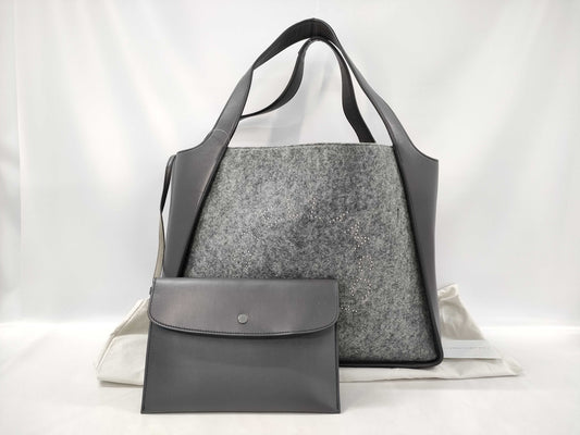 Stella McCartney Leather and Felt Logo Tote Bag