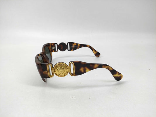  VERSACE Tortoiseshell Medusa Sunglasses with Gold Hardware and Case