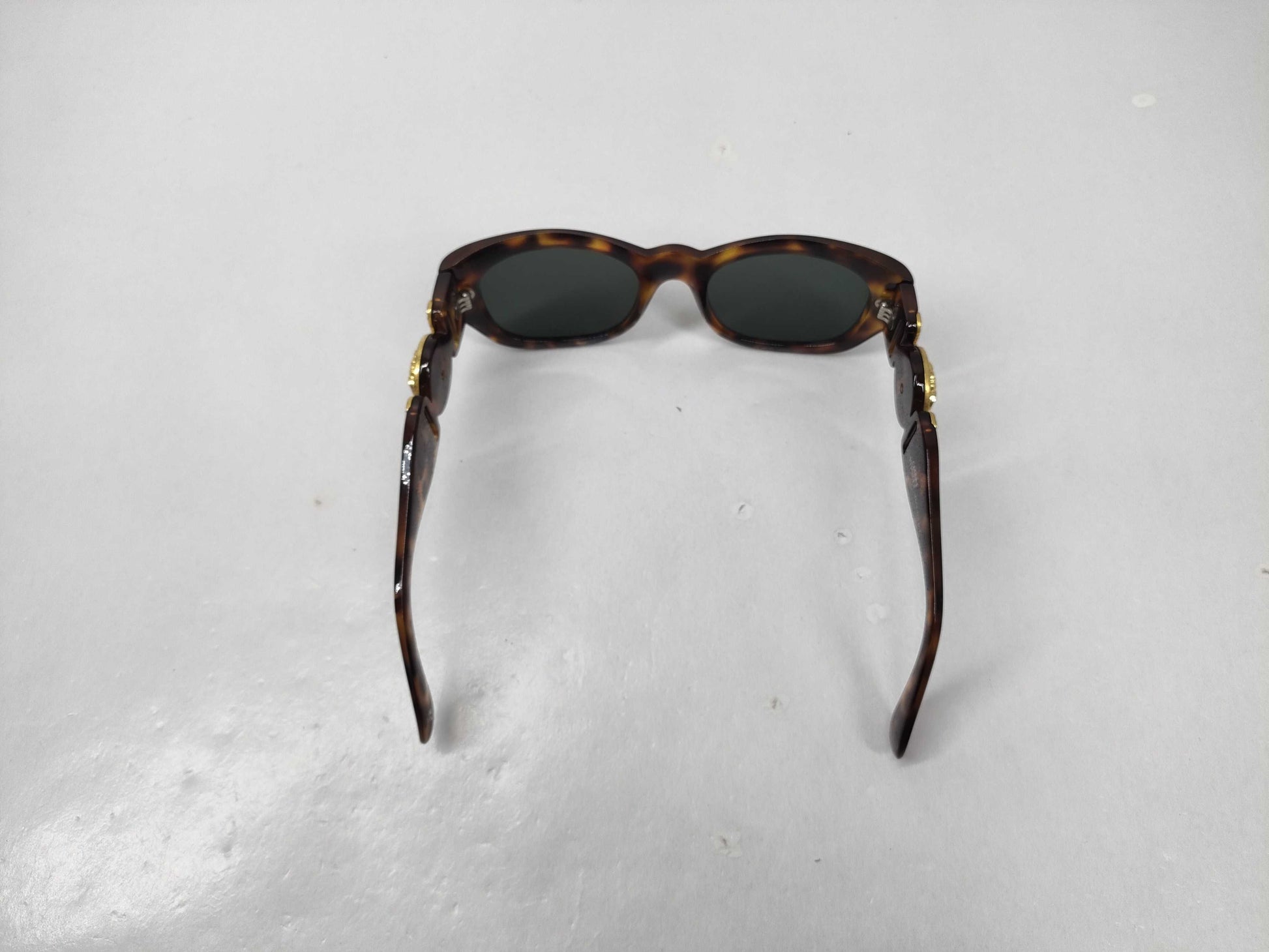  VERSACE Tortoiseshell Medusa Sunglasses with Gold Hardware and Case