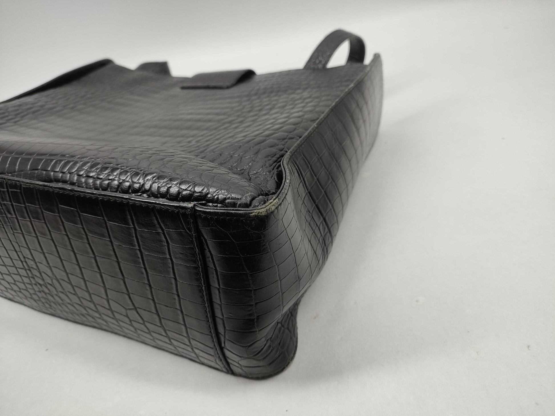 Salvatore Ferragamo Vara Vara Crocodile Embossed Tote Bag