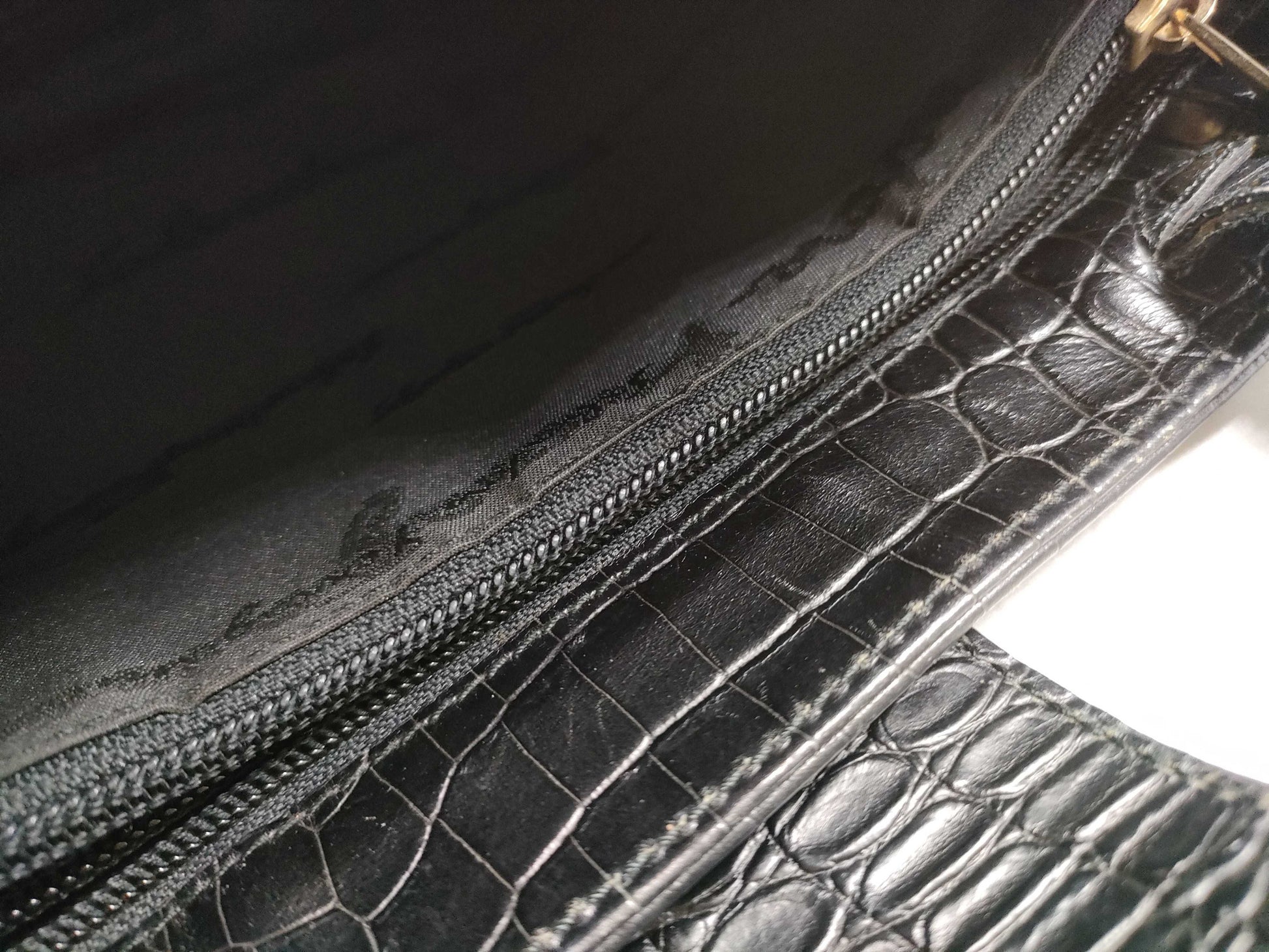 Salvatore Ferragamo Vara Vara Crocodile Embossed Tote Bag