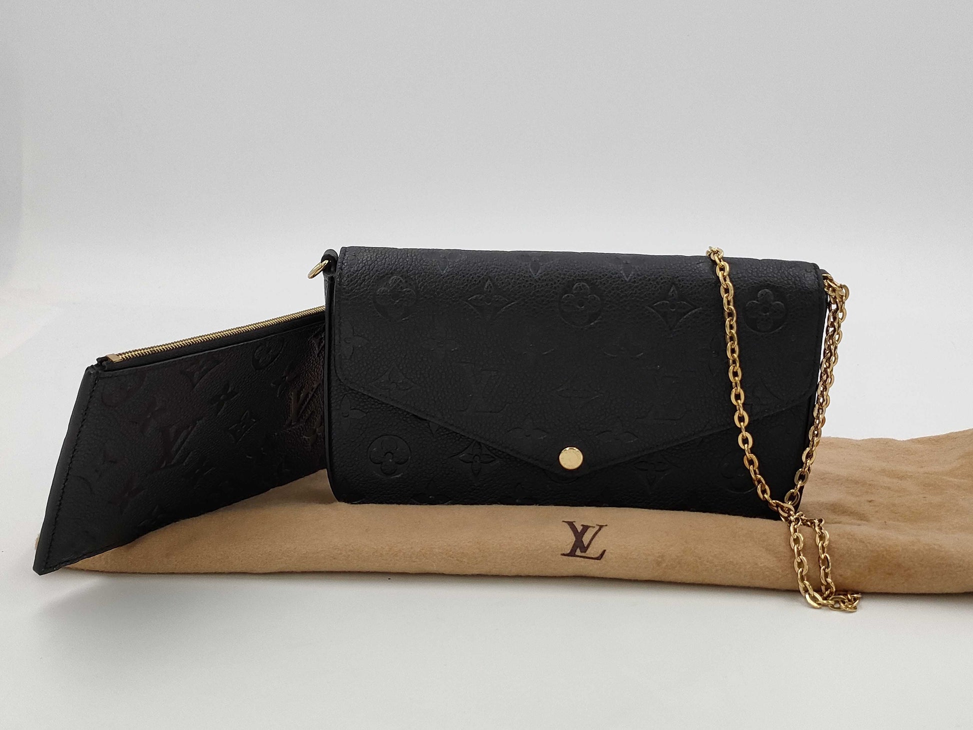 LOUIS VUITTON Monogram Empreinte Pochette Felicie Monogram Shoulder Bag