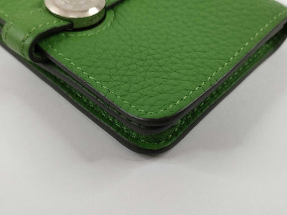 HERMES Dogon Card Case, B Stamp, Green, Card Case, Pass Case, Business Card Case