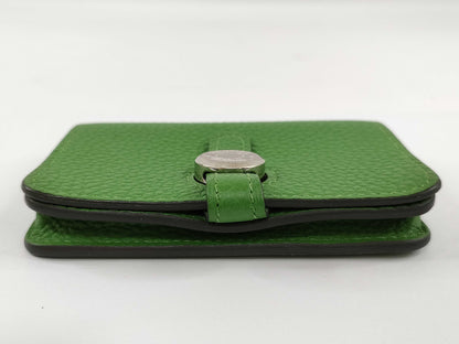 HERMES Dogon Card Case, B Stamp, Green, Card Case, Pass Case, Business Card Case