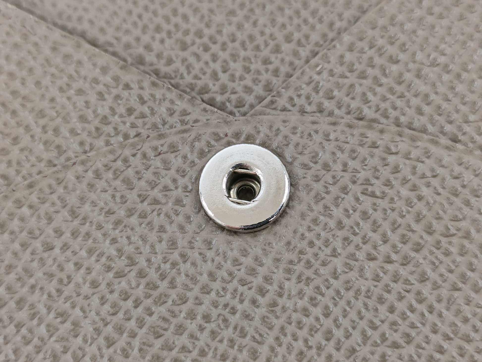 HERMES Card Case □P Engraved Etoupe Card Case, Pass Case, Business Card Case