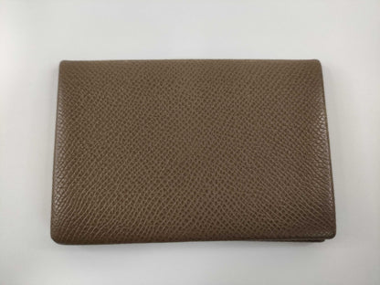 HERMES Card Case □P Engraved Etoupe Card Case, Pass Case, Business Card Case