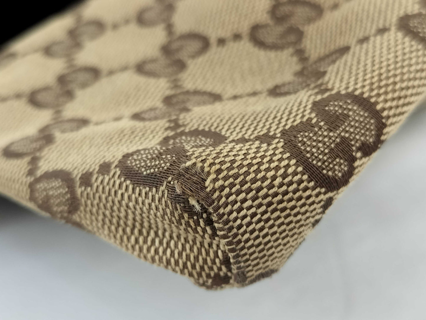 GUCCI GG Canvas Canvas x Leather Waist Pouch 28566 Waist Bag