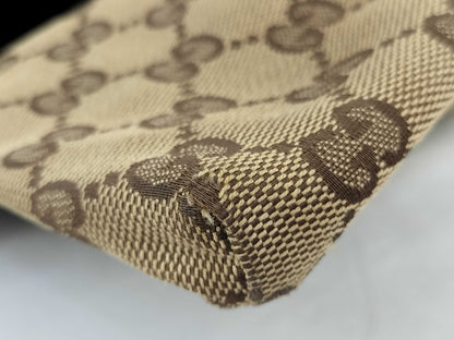 GUCCI GG Canvas Canvas x Leather Waist Pouch 28566 Waist Bag