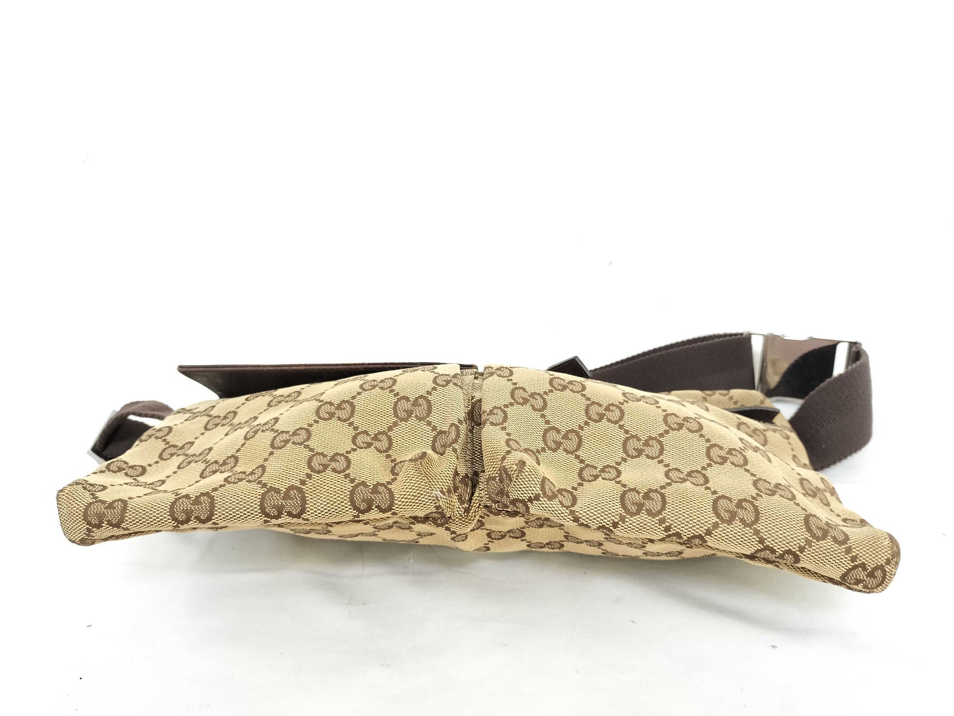 GUCCI GG Canvas Canvas x Leather Waist Pouch 28566 Waist Bag
