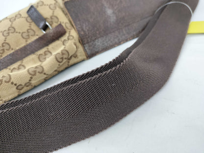 GUCCI GG Canvas Canvas x Leather Waist Pouch 28566 Waist Bag