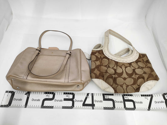 COACH Signature/Leather Tote 3-Piece Tote Bag
