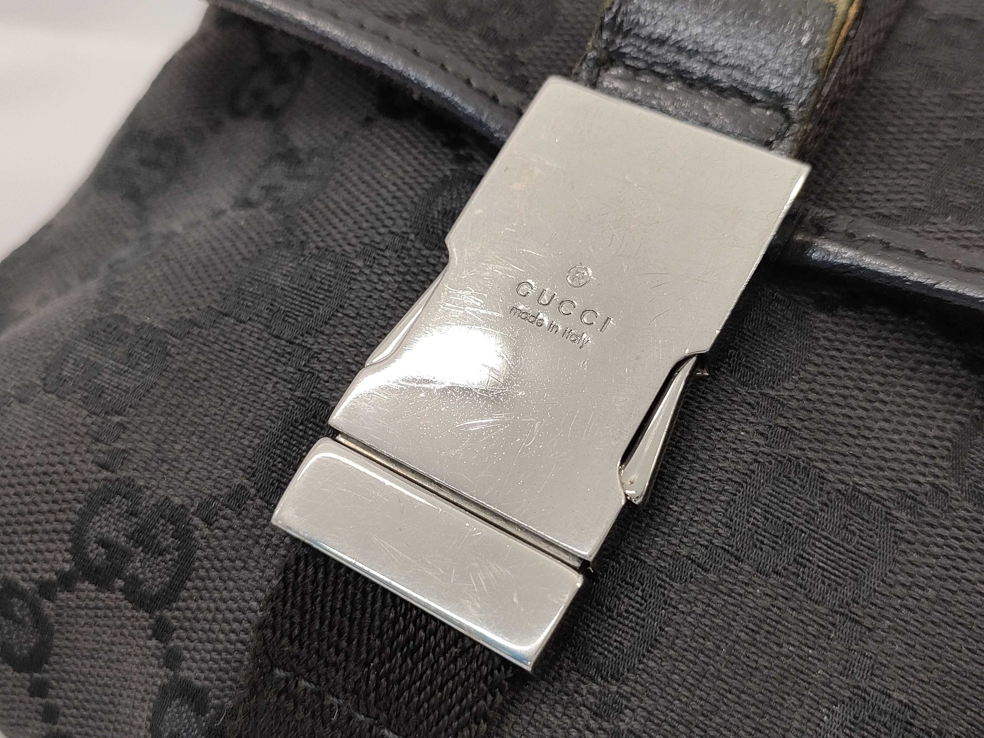 GUCCI GG Canvas Waist Bag 131236 200047 Black Shoulder Bag