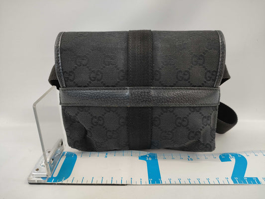 GUCCI GG Canvas Waist Bag 131236 200047 Black Shoulder Bag