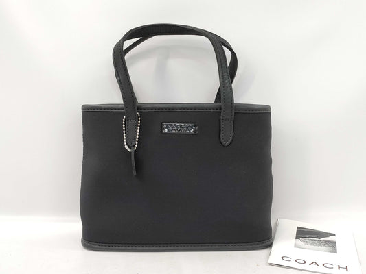 COACH Polyurethane x Leather Mini Handbag Black Tote Bag
