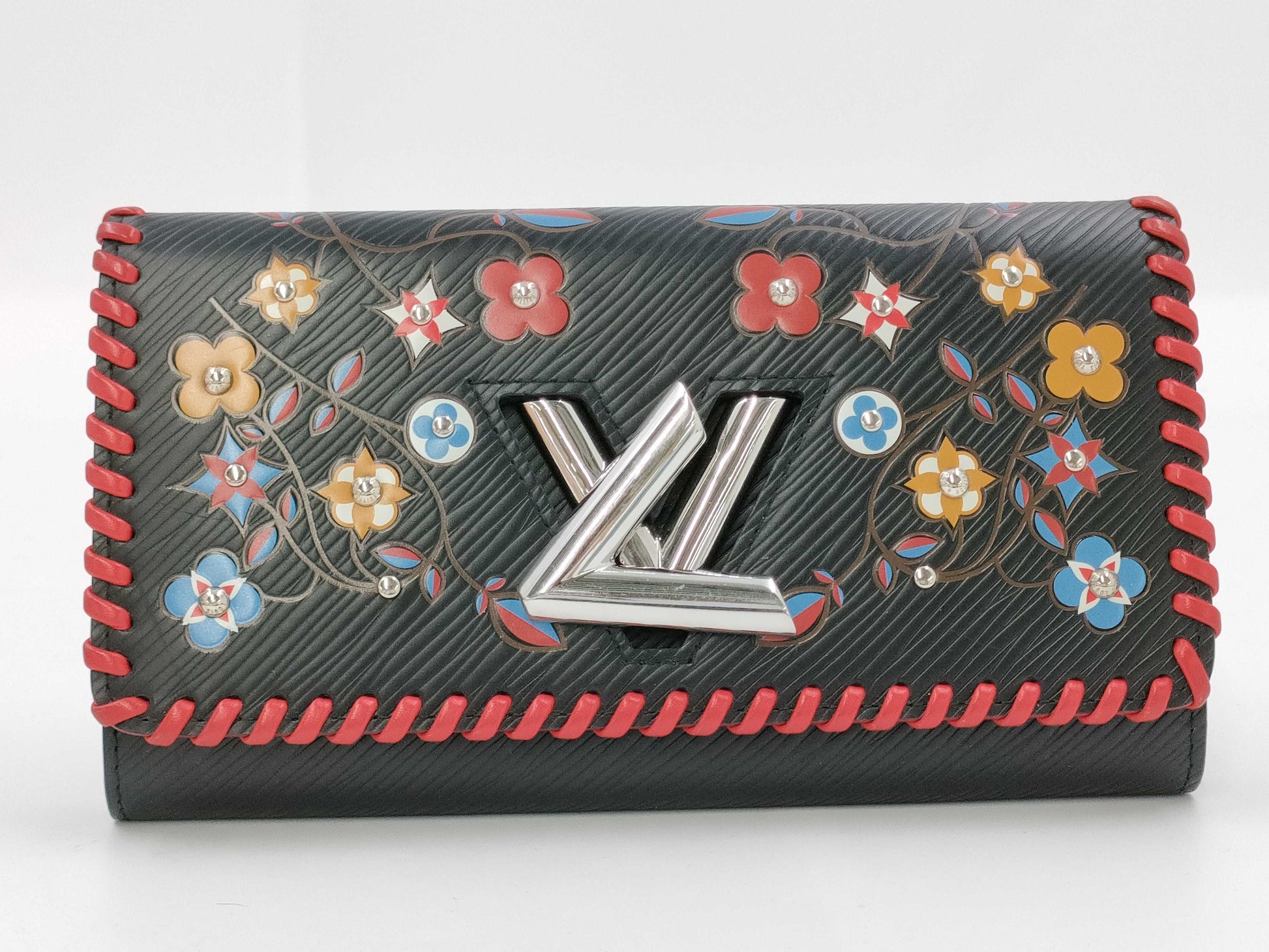 LOUIS VUITTON Epi Wallet Louis Vuitton Epi Portefeuille Twist Flower Wallet