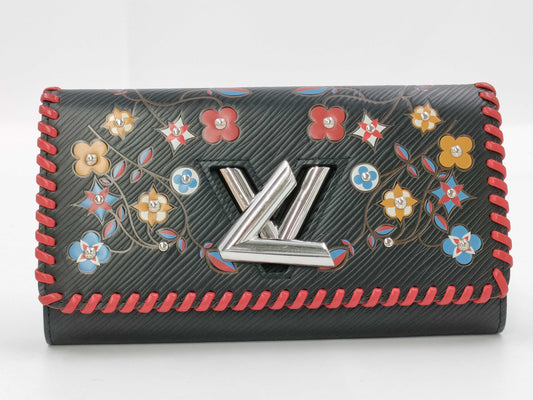LOUIS VUITTON Epi Wallet Louis Vuitton Epi Portefeuille Twist Flower Wallet