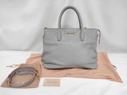Miu Miu Madras/Light Blue/Strap Handbag