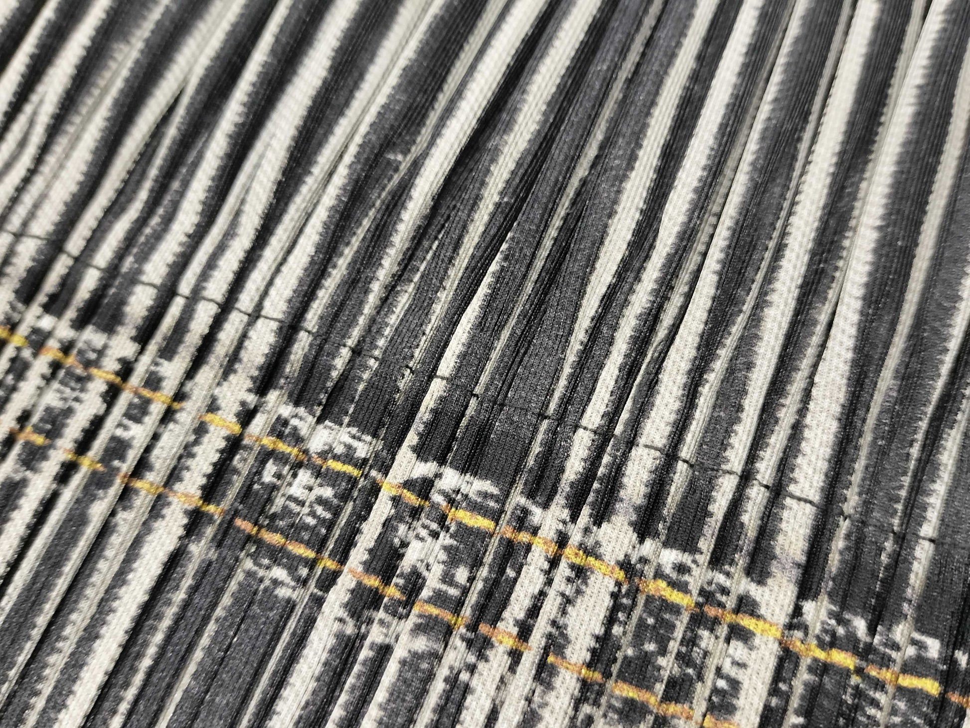 ISSEY MIYAKE Pleats Please Hickory Denim Print Skirt